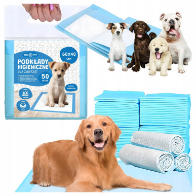 Podkłady Maty Higieniczne dla Psa do Nauki Sikania Xl 40x60cm Grube 50 szt-RC-K-1508-5906301406853-Pool Garden Party