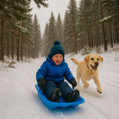 25 x Plastikowe Sanki Ślizg Dziecięce z Hamulcami Szybkie Sanie Zimowe Ślizgacz- RC-K-2048-5906301420545-Pool Garden Party