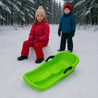Plastikowe Sanki Ślizg Dziecięce z Hamulcami Szybkie Sanie Zimowe Ślizgacz-RC-K-2050Z-5906301420569-Pool Garden Party