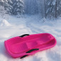 Plastikowe Sanki Ślizg Dziecięce z Hamulcami Szybkie Sanie Zimowe Ślizgacz-Różowe