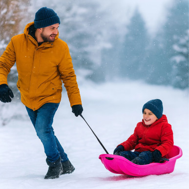 Plastikowe Sanki Ślizg Dziecięce z Hamulcami Szybkie Sanie Zimowe Ślizgacz--RC-K-2049R-5906301420552-Pool Garden Party