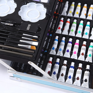 Zestaw do Malowania dla Dzieci Artystyczny Plastyczny Kredki 145 el Walizka- RC-K-001-5905753731162-Pool Garden Party