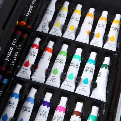 Zestaw do Malowania dla Dzieci Artystyczny Plastyczny Kredki 145 el Walizka- RC-K-001-5905753731162-Pool Garden Party