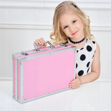 Zestaw do Malowania dla Dzieci Artystyczny Plastyczny Kredki 145 el Walizka- RC-K-001-5905753731162-Pool Garden Party