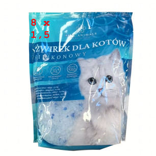 8x Żwirek Silikonowy dla Kota do Kuwety 1,5 kg Niezbrylający Bezpyłowy Wydajny