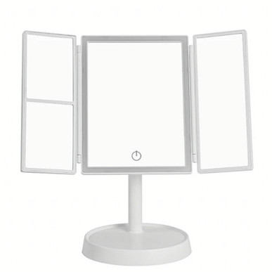 Lusterko kosmetyczne LED do makijażu rozkładane powiększenie x3-PoolGardenParty-RC-K-2093