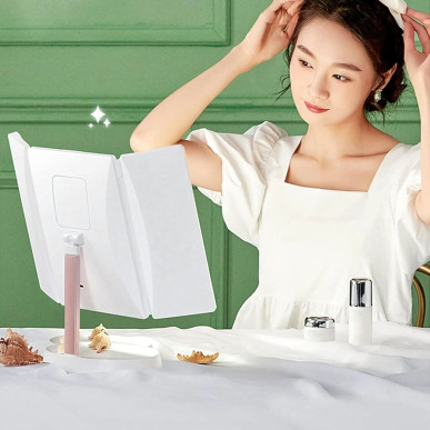 Lusterko kosmetyczne LED do makijażu rozkładane powiększenie x3-PoolGardenParty-RC-K-2093