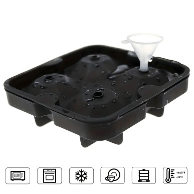 Silikonowa foremka do lodu – diamenty XL, 4 duże kostki-Pool Garden Party RC-K-1780