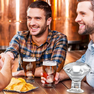 Silikonowa foremka do lodu – diamenty XL, 4 duże kostki-Pool Garden Party RC-K-1780