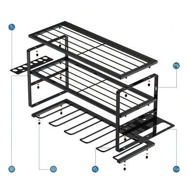 Regał garażowy ścienny na elektronarzędzia – organizer z wieszakiem-Pool Garden Party- RC-K1257