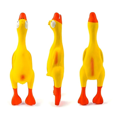 Duży piszczący kurczak dla psa – idealny do gryzienia, szarpania i aportowania 22 cm-RC-K-1720-Pool Garden Party