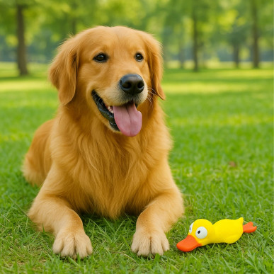 Duży piszczący kurczak dla psa – idealny do gryzienia, szarpania i aportowania 22 cm-RC-K-1720-Pool Garden Party