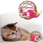Interaktywna Piłka dla Kota z Myszka Piórkami i Grzechotką – 6 cm Interaktywna Piłka dla Kota z Myszka Piórkami i Grzechotką – 6 cm