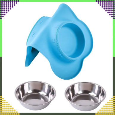 Podwójna Miska dla Kota Psa Antypoślizgowa 2×450 ml RC-K-838- Pool Garden Party