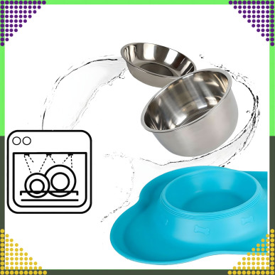 Podwójna Miska dla Kota Psa Antypoślizgowa 2×450 ml RC-K-838- Pool Garden Party