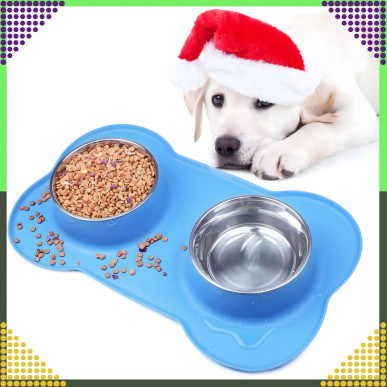 Podwójna Miska dla Kota Psa Antypoślizgowa 2×450 ml RC-K-838- Pool Garden Party