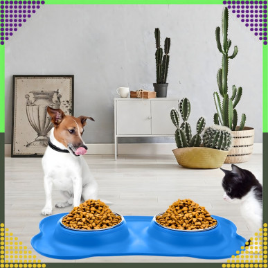 Podwójna Miska dla Kota Psa Antypoślizgowa 2×450 ml RC-K-838- Pool Garden Party