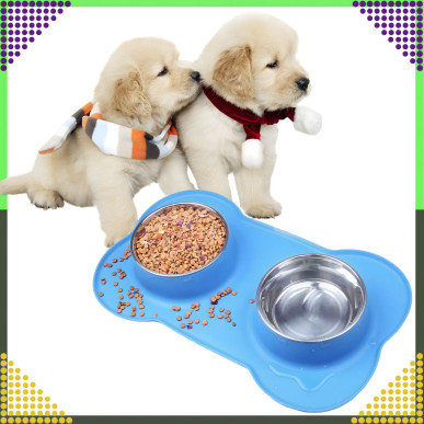 Podwójna Miska dla Kota Psa Antypoślizgowa 2×450 ml RC-K-838- Pool Garden Party