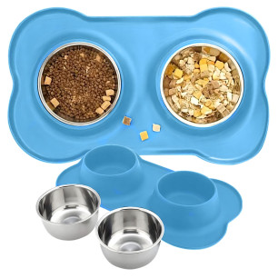 Podwójna Miska dla Kota Psa Antypoślizgowa 2×450 ml RC-K-838- Pool Garden Party