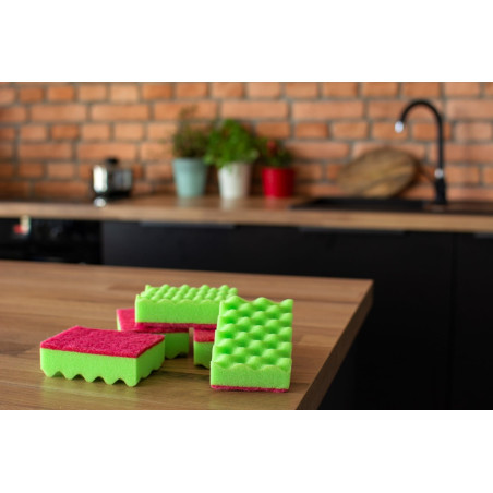 Zmywak kuchenny FALA 5 szt. do mycia naczyń dwuwarstwowy zielony YORK