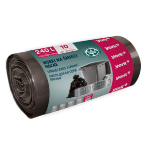 Worki na śmieci odpady bardzo MOCNE 240 l / 10 szt. YORK YO4090550-002641 Pool Garden Party