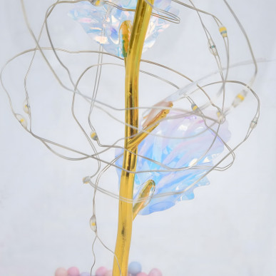 Perła Wiecznej Miłości–Róża LED pod Szklanym Kloszem BIAŁA-RC-K-1496-Pool Garden Party