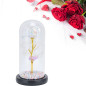Perła Wiecznej Miłości–Róża LED pod Szklanym Kloszem BIAŁA