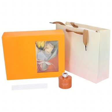 Zestaw Prezentowy Dyfuzor z Patyczkami i Róże Mydlane – Pomarańczowy | Dzień Kobiet, Walentynki-RC-K-857-POOL GARDEN PARTY