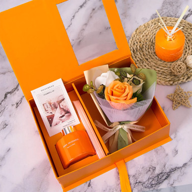 Zestaw Prezentowy Dyfuzor z Patyczkami i Róże Mydlane – Pomarańczowy | Dzień Kobiet, Walentynki-RC-K-857-POOL GARDEN PARTY