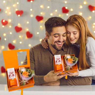 Zestaw Prezentowy Dyfuzor z Patyczkami i Róże Mydlane – Pomarańczowy | Dzień Kobiet, Walentynki-RC-K-857-POOL GARDEN PARTY