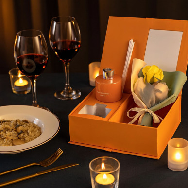 Zestaw Prezentowy Dyfuzor z Patyczkami i Róże Mydlane – Pomarańczowy | Dzień Kobiet, Walentynki-RC-K-857-POOL GARDEN PARTY