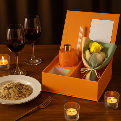 Zestaw Prezentowy Dyfuzor z Patyczkami i Róże Mydlane – Pomarańczowy | Dzień Kobiet, Walentynki-RC-K-857-POOL GARDEN PARTY