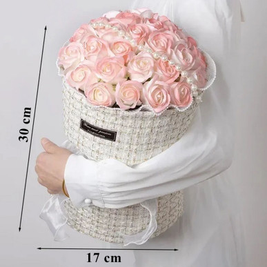 Mydlane Róże Różowe LED – Zestaw Prezentowy na Walentynki Dzień Kobiet Urodziny-RC-K-855-POOL GARDEN PARTY