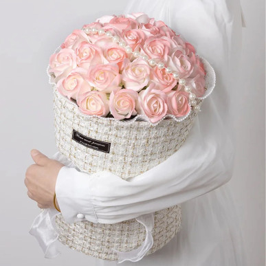 Mydlane Róże Różowe LED – Zestaw Prezentowy na Walentynki Dzień Kobiet Urodziny-RC-K-855-POOL GARDEN PARTY