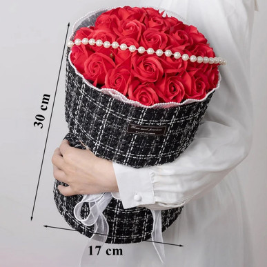 Mydlane Róże Czerwone LED – Zestaw Prezentowy na Walentynki Dzień Kobiet Urodziny-RC-K-854-POOL GARDEN PARTY