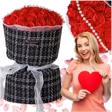 Mydlane Róże Czerwone LED – Zestaw Prezentowy na Walentynki Dzień Kobiet Urodziny-RC-K-854-POOL GARDEN PARTY