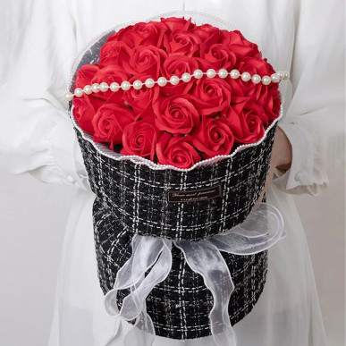 Mydlane Róże Czerwone LED – Zestaw Prezentowy na Walentynki Dzień Kobiet Urodziny-RC-K-854-POOL GARDEN PARTY