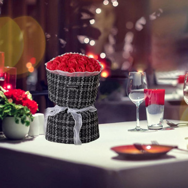 Mydlane Róże Czerwone LED – Zestaw Prezentowy na Walentynki Dzień Kobiet Urodziny-RC-K-854-POOL GARDEN PARTY