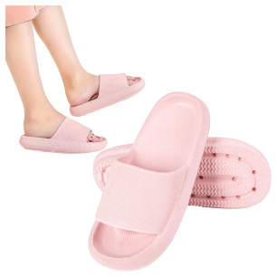 Lekkie Klapki Damskie Piankowe Kapcie Letnie na Plażę Basen rozm. 38-39-różowe RC-K-1113- pool garden party