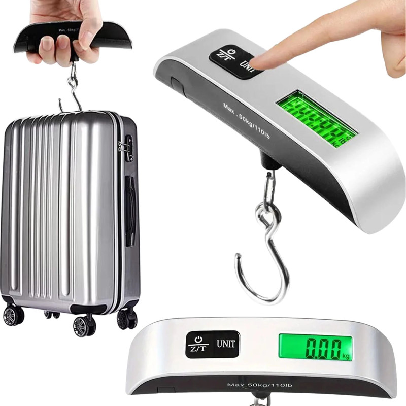 Cyfrowa Waga Bagażowa i Wędkarska – Ręczna Waga Hakowa 50kg LCD