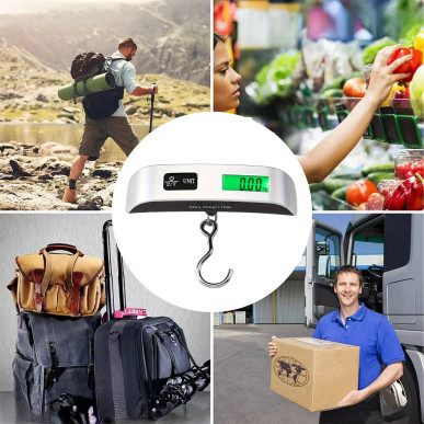 Cyfrowa Waga Bagażowa i Wędkarska – Ręczna Waga Hakowa 50kg LCD RC-K-1384- Pool Garden Party