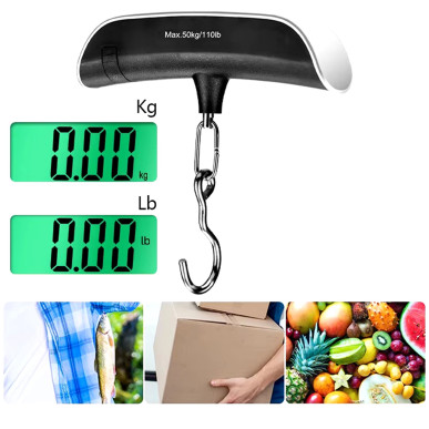 Cyfrowa Waga Bagażowa i Wędkarska – Ręczna Waga Hakowa 50kg LCD RC-K-1384- Pool Garden Party