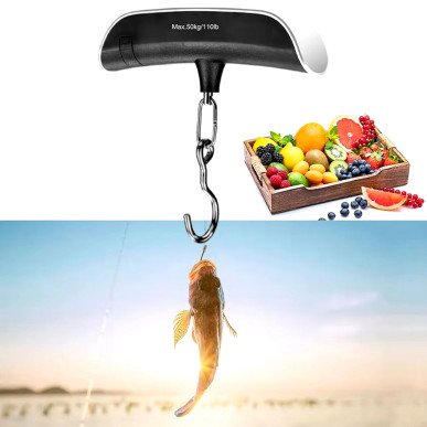 Cyfrowa Waga Bagażowa i Wędkarska – Ręczna Waga Hakowa 50kg LCD RC-K-1384- Pool Garden Party