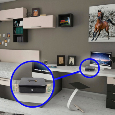 Metalowa Kasetka na Pieniądze i Dokumenty – Mocny Sejf na Bilon i Klucze RC-K-2079-Pool Garden Party