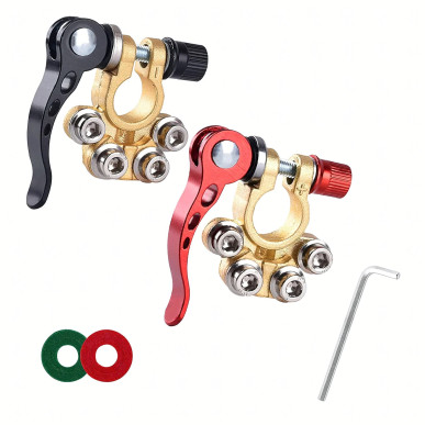 2x Klemy Zaciskowe Akumulatora Szybkozłąkcza Dodatnie Ujemne Zestaw 6-24V RC-K-1411- Pool Garden Party