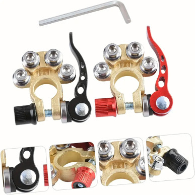 2x Klemy Zaciskowe Akumulatora Szybkozłąkcza Dodatnie Ujemne Zestaw 6-24V RC-K-1411- Pool Garden Party