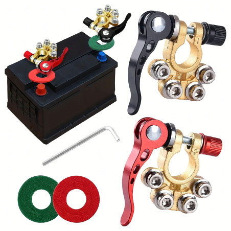 2x Klemy Zaciskowe Akumulatora Szybkozłąkcza Dodatnie Ujemne Zestaw 6-24V RC-K-1411- Pool Garden Party