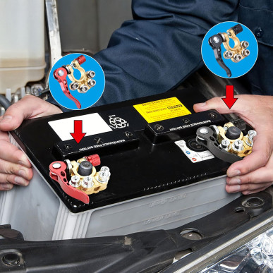 2x Klemy Zaciskowe Akumulatora Szybkozłąkcza Dodatnie Ujemne Zestaw 6-24V RC-K-1411- Pool Garden Party