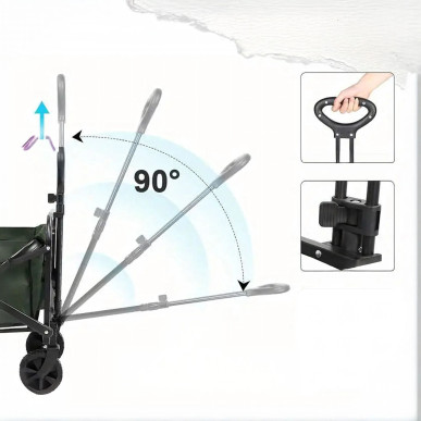 Wózek Transportowy Składany Plaża Ogród Camping Ryby Udźwig 60kg RC-K-1796-Pool Garden Party