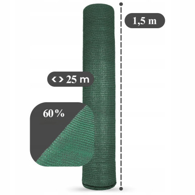 Siatka cieniująca maskująca 95% Mata na ogrodzenie płot 1,5 x 25m (60g) RC-K-1785-Pool Garden Party